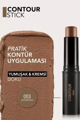 Flormar Contour Stick Yoğun Pigmentli ve Yumuşak Dokulu Stick Kontür (003 Medium Deep) - 2