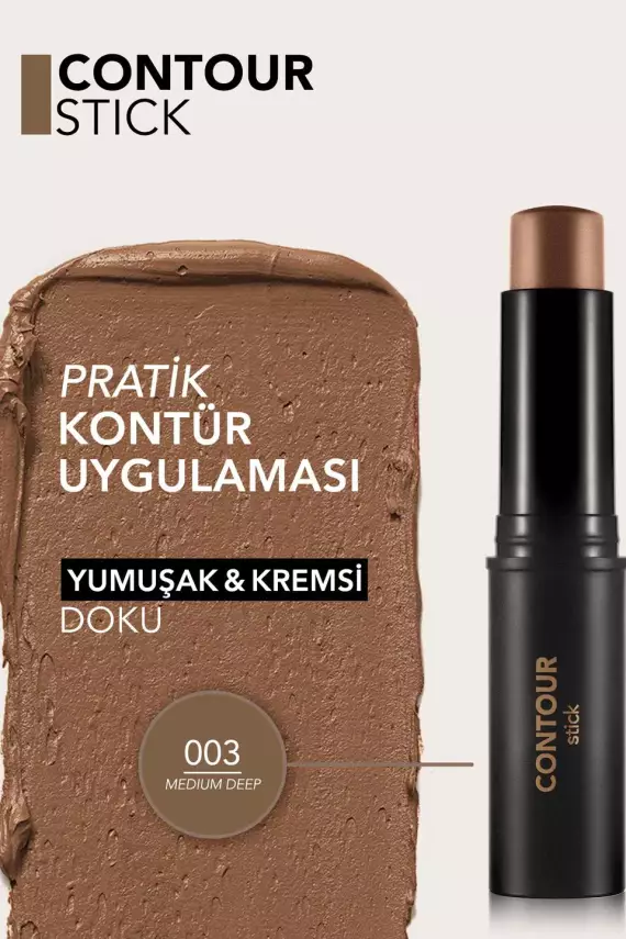 Flormar Contour Stick Yoğun Pigmentli ve Yumuşak Dokulu Stick Kontür (003 Medium Deep) - 2