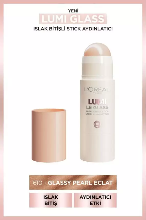 L'Oréal Paris Lumi Glass Islak Bitişli Stick Aydınlatıcı - 610 Glassy Pearl Eclat - 1