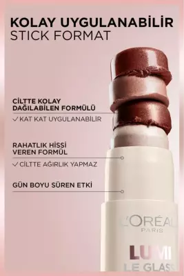 L'Oréal Paris Lumi Glass Islak Bitişli Stick Aydınlatıcı - 610 Glassy Pearl Eclat - 5