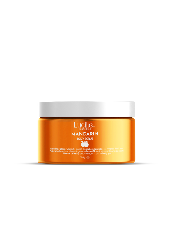 Lucille %100 Vegan Mandalina Aromalı Şekerli Body Scrub – 250 gr – Nemlendirici, Canlandırıcı & Işıltı Veren Vücut Peeling - 4