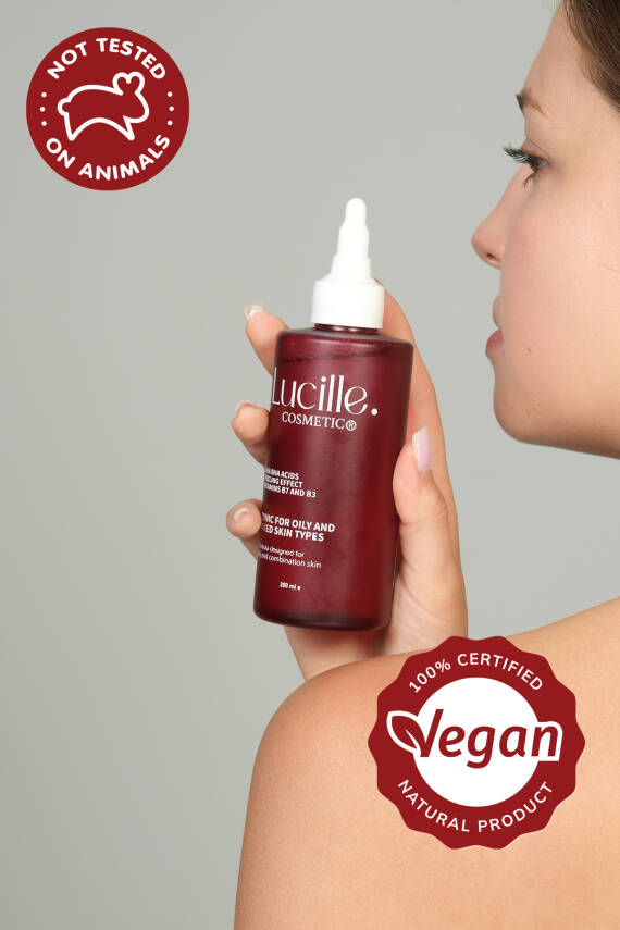 Lucille Gözenek Sıkılaştırıcı Tonik – AHA + BHA & Vitamin Kompleksi İçerikli – 200 ml – %100 Vegan Formül (Yağlı ve Karma Ciltler için) - 2