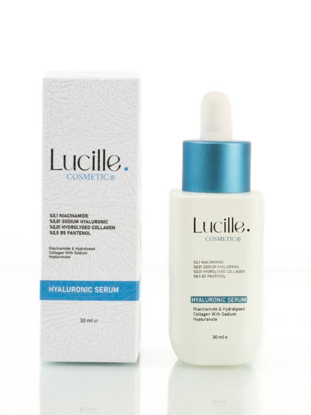 Lucille Yoğun Nemlendirici Hyalüronik Asit Serumu – Niacinamide & Kolajen İçerikli 30 ml | Derin Nem & Gençlik Etkisi | %100 Vegan - 1