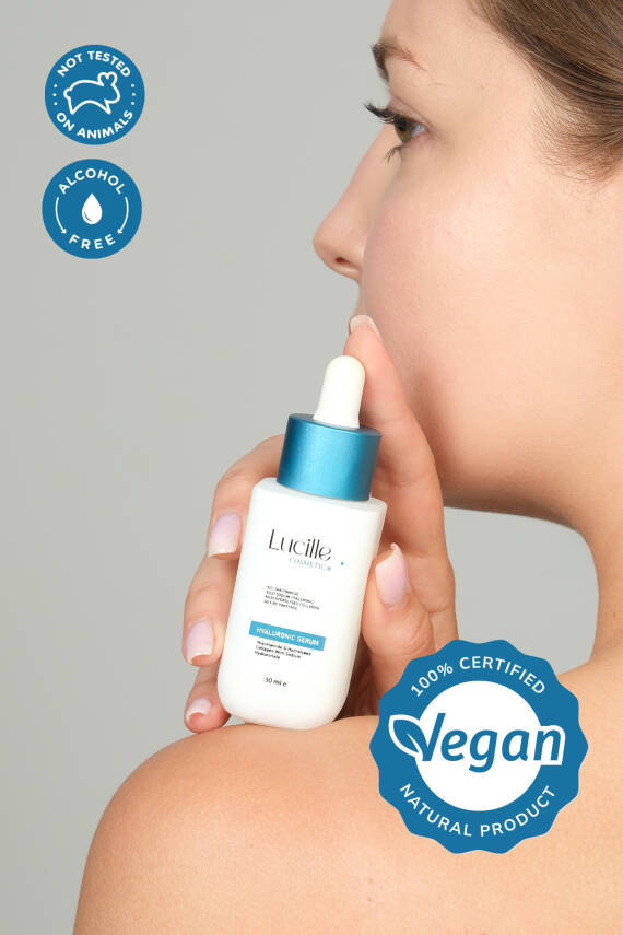 Lucille Yoğun Nemlendirici Hyalüronik Asit Serumu – Niacinamide & Kolajen İçerikli 30 ml | Derin Nem & Gençlik Etkisi | %100 Vegan - 3