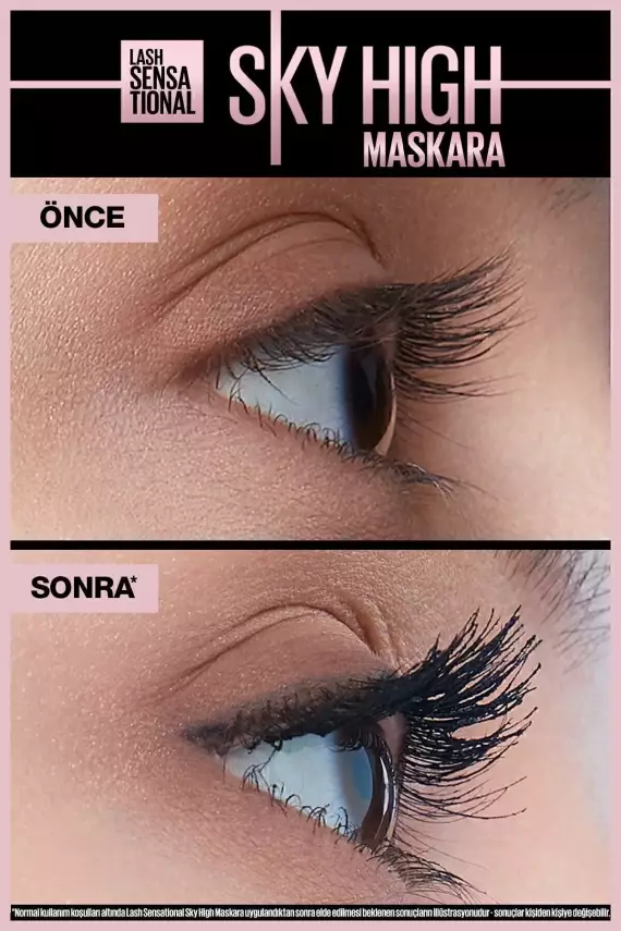 Maybelline New York Lash Sensational Maskara Sky High - Siyah - 3