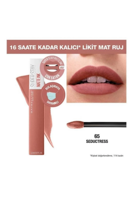 Maybelline New York Super Stay Matte Ink Unnude Likit Mat Ruj - 65 Seductress - Nude 5 ml - 2