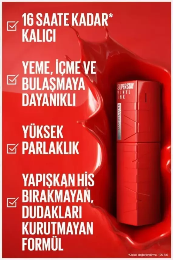 Maybelline New York Super Stay Vinyl Ink Uzun Süre Kalıcı Şeftali Tonlu Likit Parlak Ruj 35 Cheeky - 11