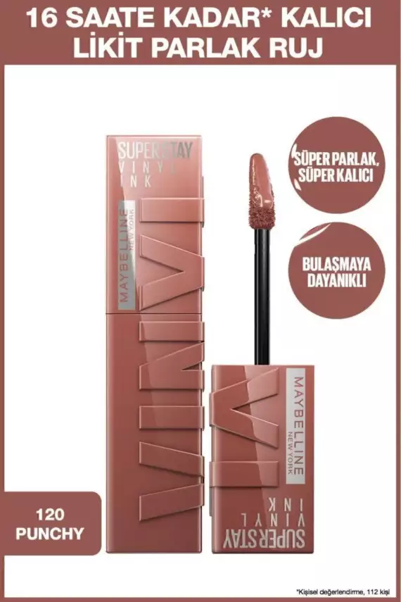 Maybelline New York Super Stay Vinyl Ink Uzun Süre Kalıcı Şeftali Tonlu Likit Parlak Ruj 35 Cheeky - 16