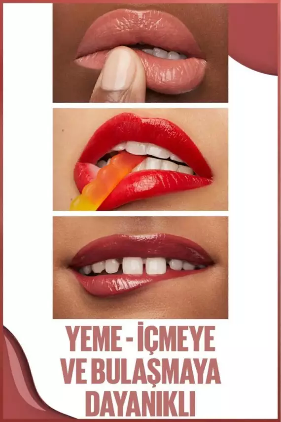 Maybelline New York Super Stay Vinyl Ink Uzun Süre Kalıcı Şeftali Tonlu Likit Parlak Ruj 35 Cheeky - 21