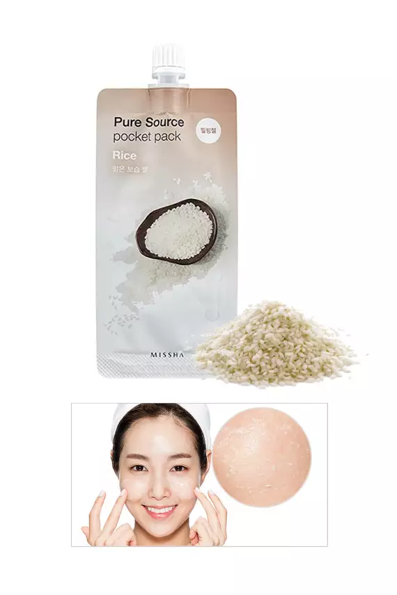 Missha Pure Source Pocket Pack Rice Ölü Derileri Arındıran Aydınlatıcı Pirinç Peelingi 10 ML - 1