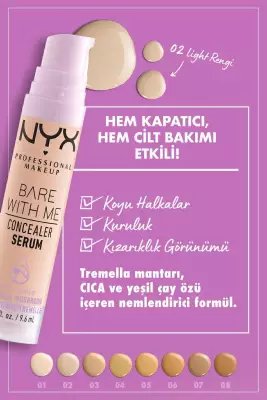 NYX Professional Makeup Bare With Me Serum Kapatıcı, Serum 01 Fair Concealer - 11