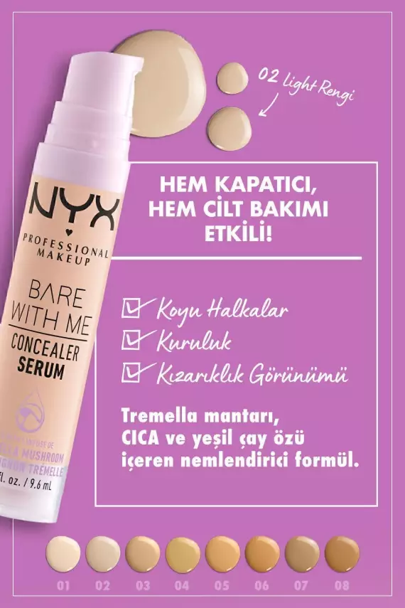 NYX Professional Makeup Bare With Me Serum Kapatıcı, Serum 01 Fair Concealer - 11