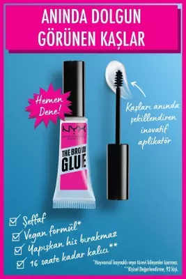 Nyx Professional Makeup The Brow Glue Instant Brow Styler Kaş Sabitleyici Maskara Şeffaf - 6