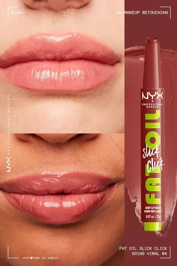 NYX Professional Makeup Fat Oil Slick Click Parlatıcı, Nemlendirici, Nude Tonlu Dudak Balmı - 11 In a Mood - 10