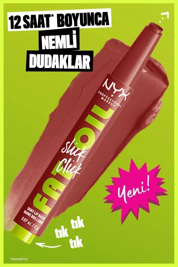NYX Professional Makeup Fat Oil Slick Click Parlatıcı, Nemlendirici, Nude Tonlu Dudak Balmı - 11 In a Mood - 13