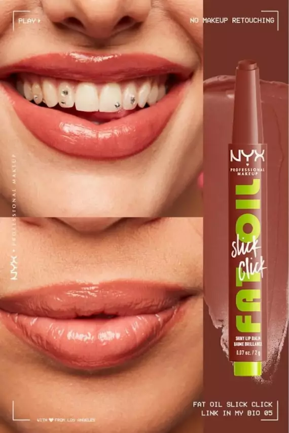 NYX Professional Makeup Fat Oil Slick Click Parlatıcı, Nemlendirici, Nude Tonlu Dudak Balmı - 11 In a Mood - 18