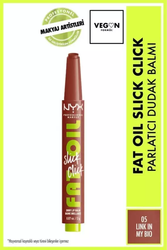 NYX Professional Makeup Fat Oil Slick Click Parlatıcı, Nemlendirici, Nude Tonlu Dudak Balmı - 11 In a Mood - 17