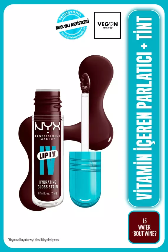 NYX Professional Makeup LIP I.V. Vitamin İçeren Parlatıcı + Tint - 08 Drippin' In Rose - 9