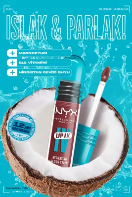 NYX Professional Makeup LIP I.V. Vitamin İçeren Parlatıcı + Tint - 08 Drippin' In Rose - 12