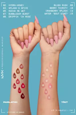 NYX Professional Makeup LIP I.V. Vitamin İçeren Parlatıcı + Tint - 08 Drippin' In Rose - 16